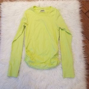 ATHLETA Lime/yellow Sweatwicking Long Sleeve